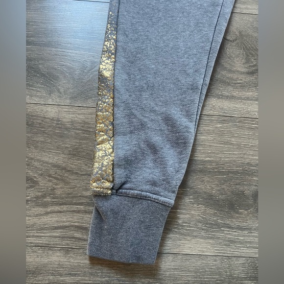 Rare! Nike rally jogger (xs) & zip hoodie (s) set Heathered grey & metallic gold - Picture 12 of 16